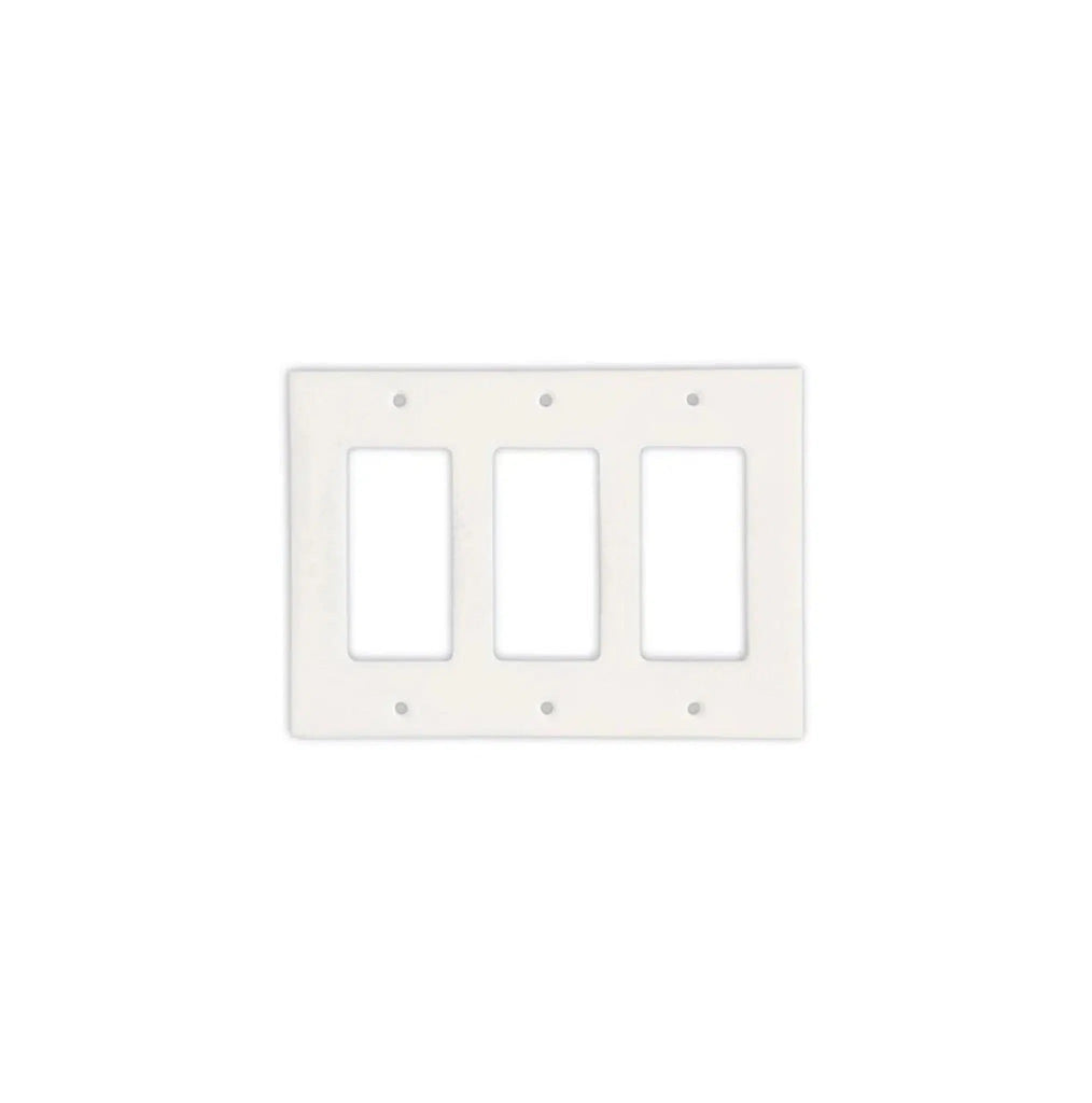 Thassos White Marble Triple ROCKER Plate Switch Wall Plate / Cover Plate / Switch