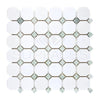 Thassos White Octagon (w/ Ming-Green)Mosaic Marble Polished-Honed