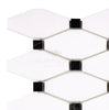 Thassos White Octave (Long Octagon) (w/ Black) Mosaic Marble Polished-Honed