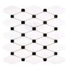 Thassos White Octave (Long Octagon) (w/ Black) Mosaic Marble Polished-Honed