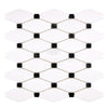 Thassos White Octave (Long Octagon) (w/ Black) Mosaic Marble Polished-Honed