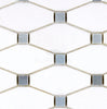 Thassos White Octave (Long Octagon) (w/ Blue-Gray) Mosaic Marble Polished-Honed