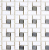 Thassos White Pinwheel Mosaic (w/ Blue-Gray) Mosaic Marble Polished-Honed