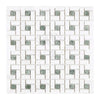 Thassos White Pinwheel Mosaic (w/ Ming-Green) Mosaic Marble Polished-Honed