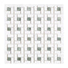 Thassos White Pinwheel Mosaic (w/ Ming-Green) Mosaic Marble Polished-Honed