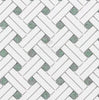 Thassos White Stanza (w/ Ming-Green) Mosaic Marble Polished-Honed