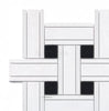 Thassos White Triple-Weave (w/ Black) Mosaic Marble Polished-Honed