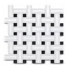 Thassos White Triple-Weave (w/ Black) Mosaic Marble Polished-Honed