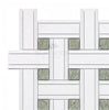 Thassos White Triple-Weave (w/ Ming-Green) Mosaic Marble Polished-Honed