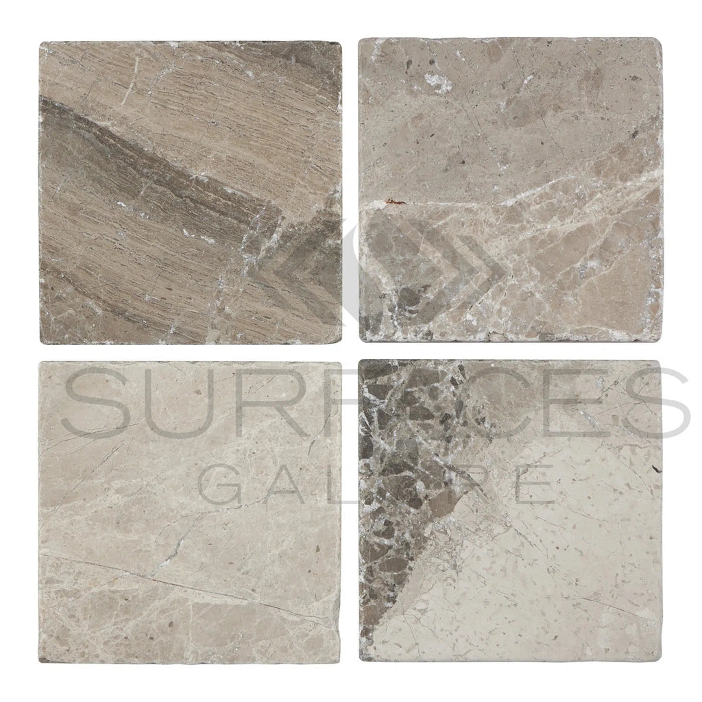 Tundra Gray 12X12 Marble Tumbled