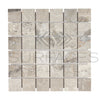 Tundra Gray 1X1 Marble Mosaic Tumbled - SurfacesGalore