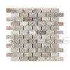 Tundra Gray 1X2 Marble Mosaic Tumbled - SurfacesGalore