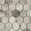 Tundra Gray 2" Hexagonn Marble Mosaic Polished-Honed