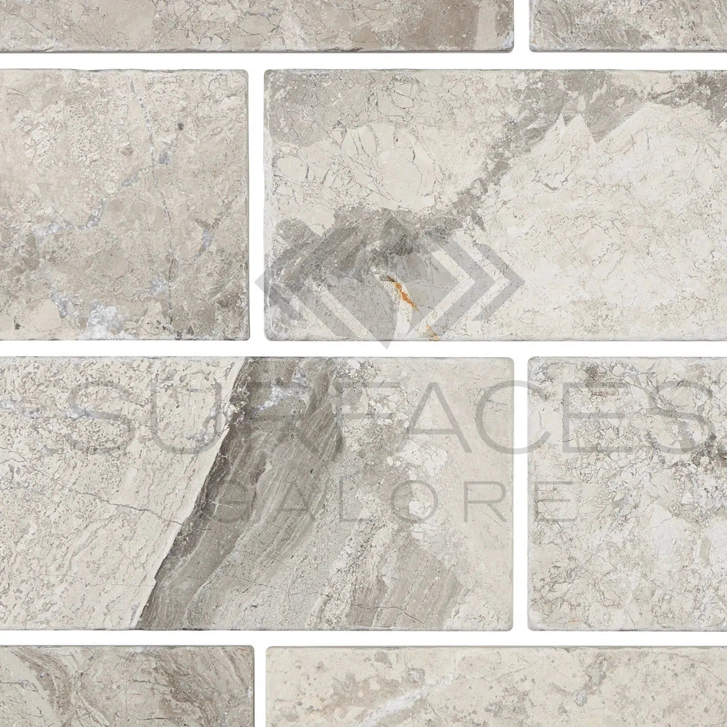 Tundra Gray 2X4 Marble Mosaic Tumbled