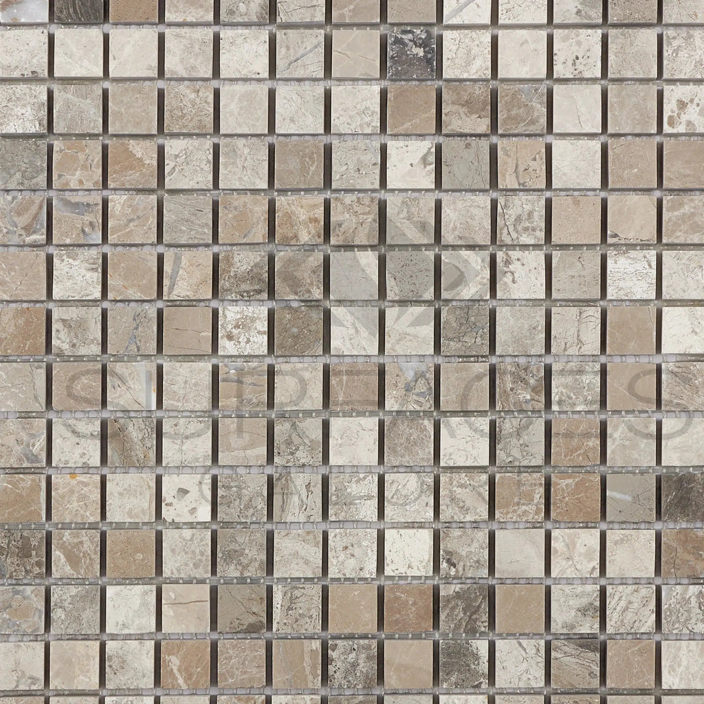 Tundra Gray 5/8X5/8 Marble Mosaic Tumbled - SurfacesGalore