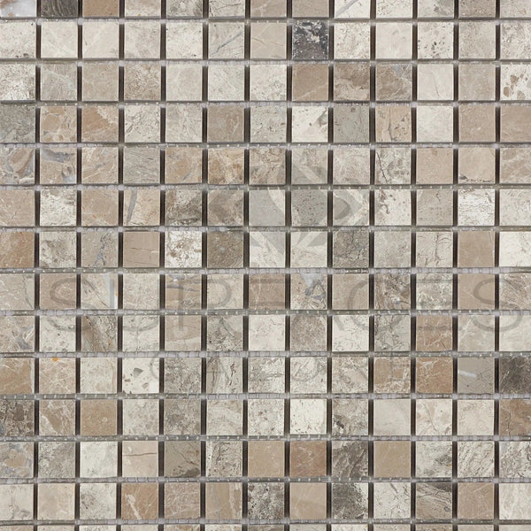 Tundra Gray 5/8X5/8 Marble Mosaic Tumbled - SurfacesGalore