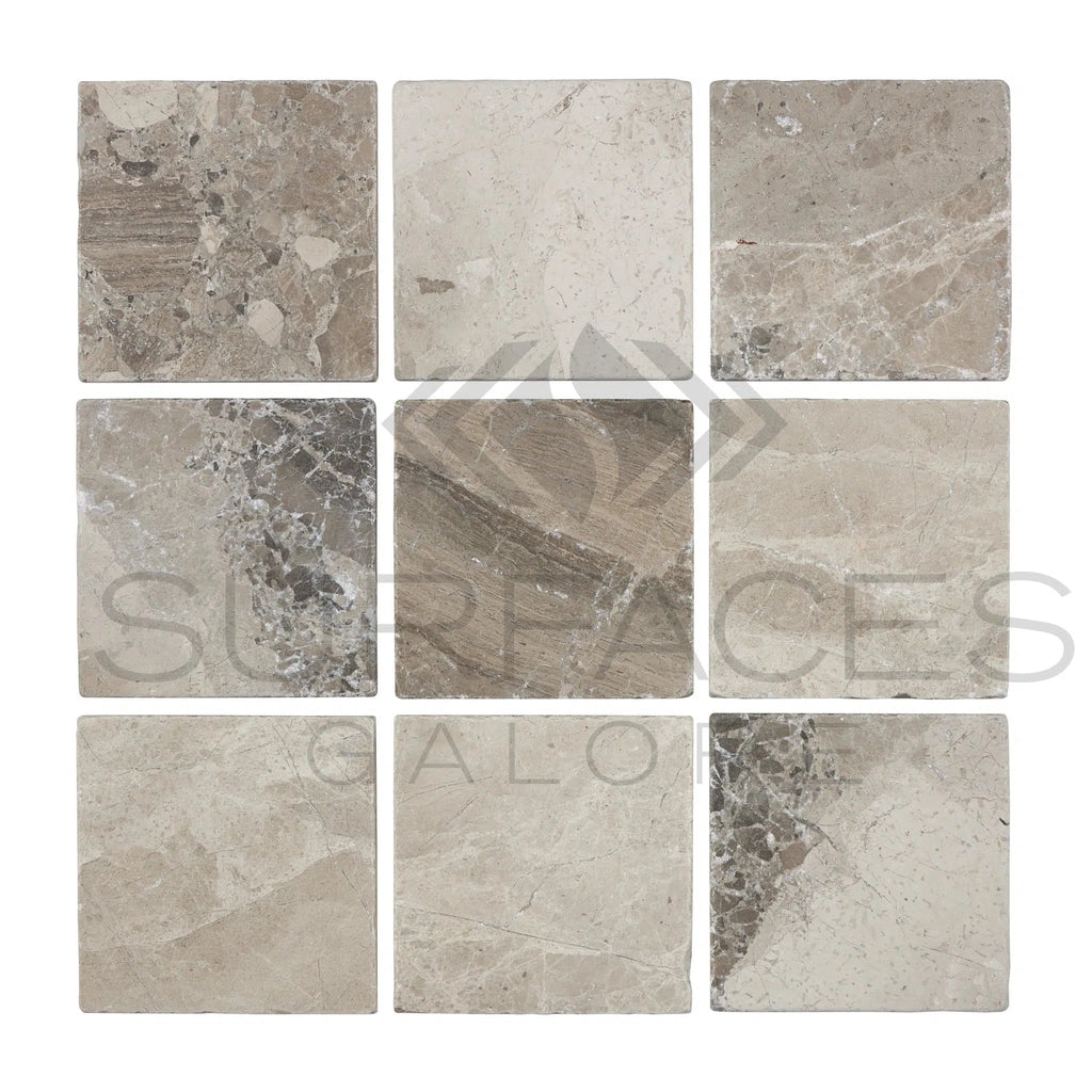 Tundra Gray 6X6 Marble Tumbled - SurfacesGalore