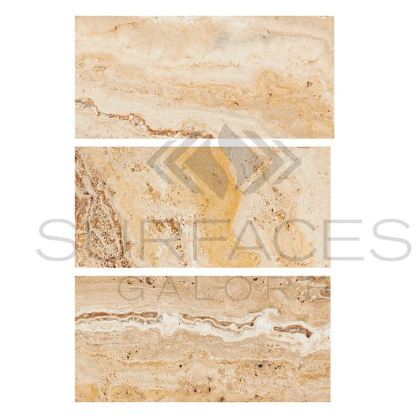 Valencia Travertine 12X24 Filled and Honed - SurfacesGalore