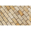 Valencia Travertine 1X2 Brick Mosaic Tumbled - SurfacesGalore