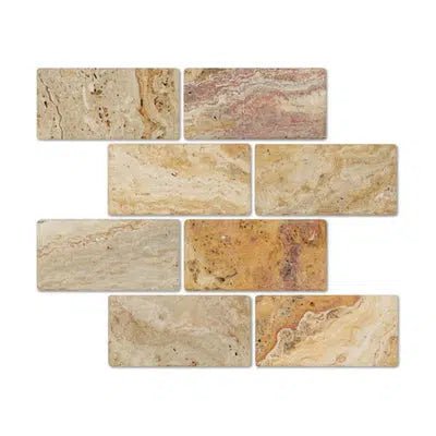 Valencia Travertine 3X6 Tumbled - SurfacesGalore