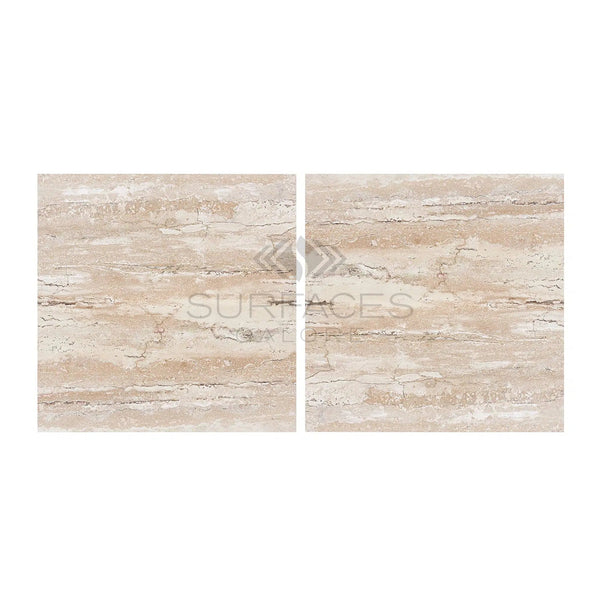 Valerenga Premium Travertine 18X18 Filled and Honed - SurfacesGalore