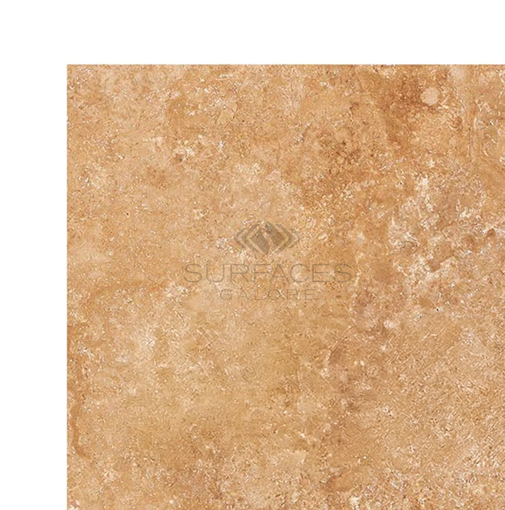 Walnut Travertine 12X12 Filled and Polished - SurfacesGalore