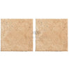 Walnut Travertine 16X16 Unfilled, Brushed and Chiseled - Edge - SurfacesGalore