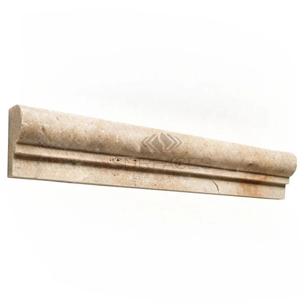 Walnut Travertine 2X12 OG - 1 (Single - Step Chair Rail Trim) Liner - SurfacesGalore