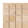 Walnut Travertine 2X2 Mosaic Tile Tumbled - SurfacesGalore