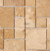 Walnut Travertine 3 - pcs. Mini - Pattern Mosaic (Non - Interlocking) Mosaic Tile Tumbled - SurfacesGalore