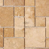 Walnut Travertine 3-pcs. Mini-Pattern Mosaic (Non-Interlocking) Mosaic Tile Tumbled