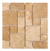 Walnut Travertine 3-pcs. Mini-Pattern Mosaic (Non-Interlocking) Mosaic Tile Tumbled