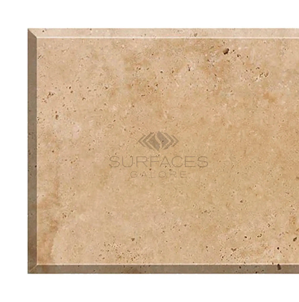 Walnut Travertine 3X6 Deep-Beveled and Honed