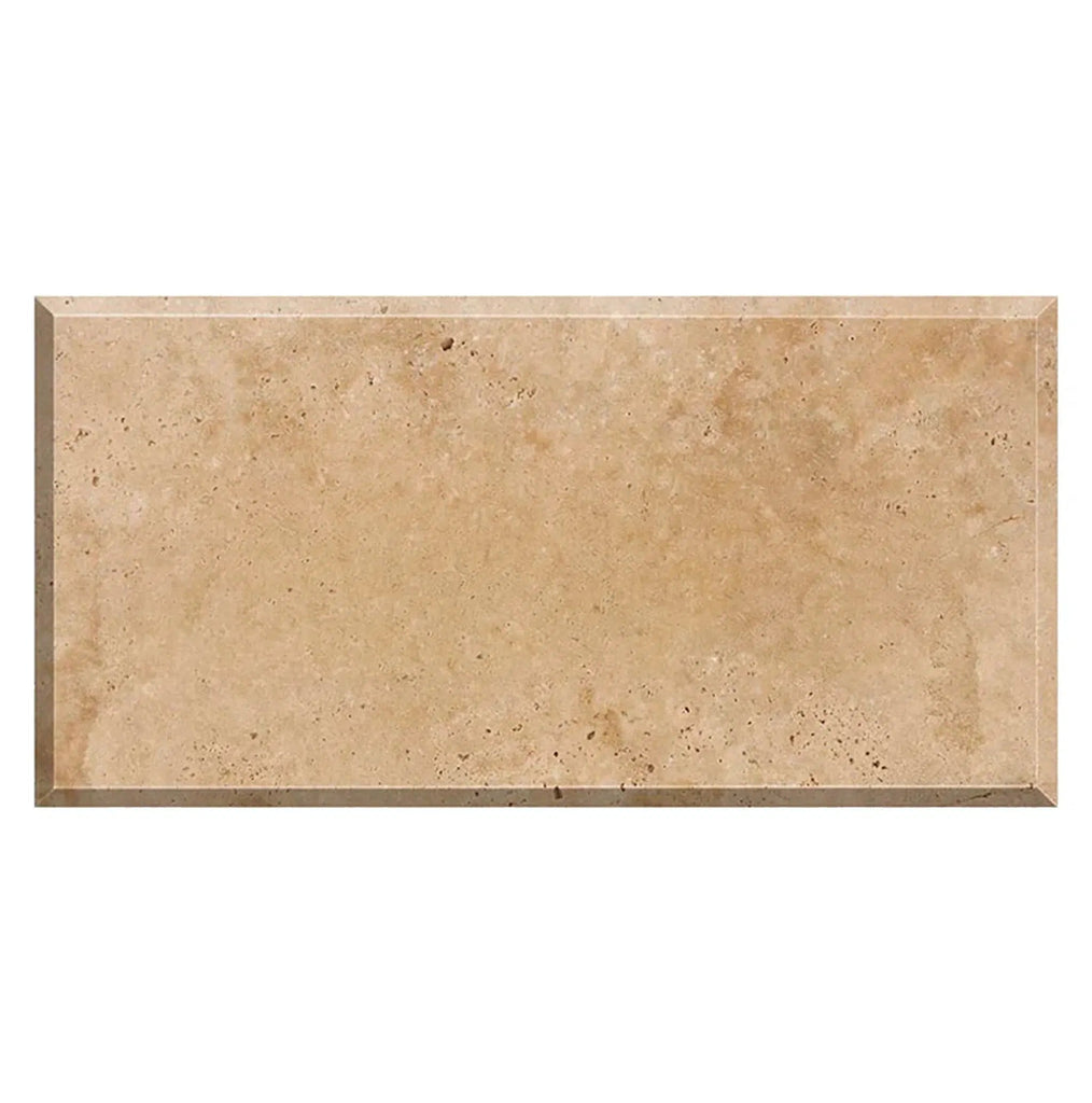 Walnut Travertine 3X6 Deep-Beveled and Honed