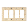 Walnut Travertine 4 Gang ROCKER Switch Wall Plate/Cover Plate/Switch Plate by SurfacesGalore, featuring a natural stone texture and four rectangular switch openings.