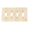 Walnut Travertine 4 Gang TOGGLE Switch Wall Plate/Cover Plate/Switch Plate