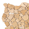 Walnut Travertine Flat Pebble / Paledian (Random Broken) Mosaic Tile Tumbled - SurfacesGalore