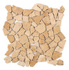 Walnut Travertine Flat Pebble / Paledian (Random Broken) Mosaic Tile Tumbled