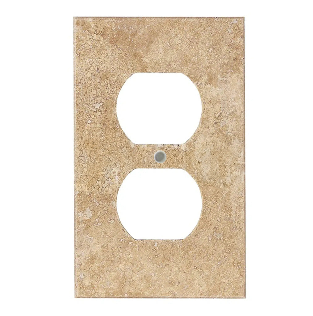 Walnut Travertine Single DUPLEX Plate Switch Wall Plate/Cover Plate/Switch Plate