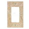 The Walnut Travertine Single ROCKER Plate Switch Wall Plate/Cover Plate/Switch Plate by SurfacesGalore features a rectangular cutout in the center, perfect for single gang switch plate covers.