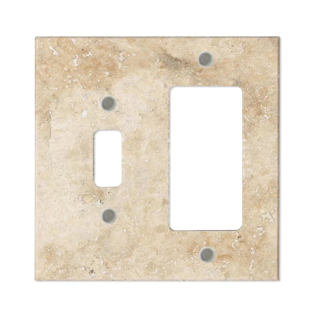 Walnut Travertine TOGGLE - ROCKER Switch Wall Plate/Cover Plate/Switch Plate