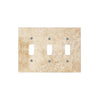 Walnut Travertine Triple TOGGLE Plate Switch Wall Plate/Cover Plate/Switch Plate