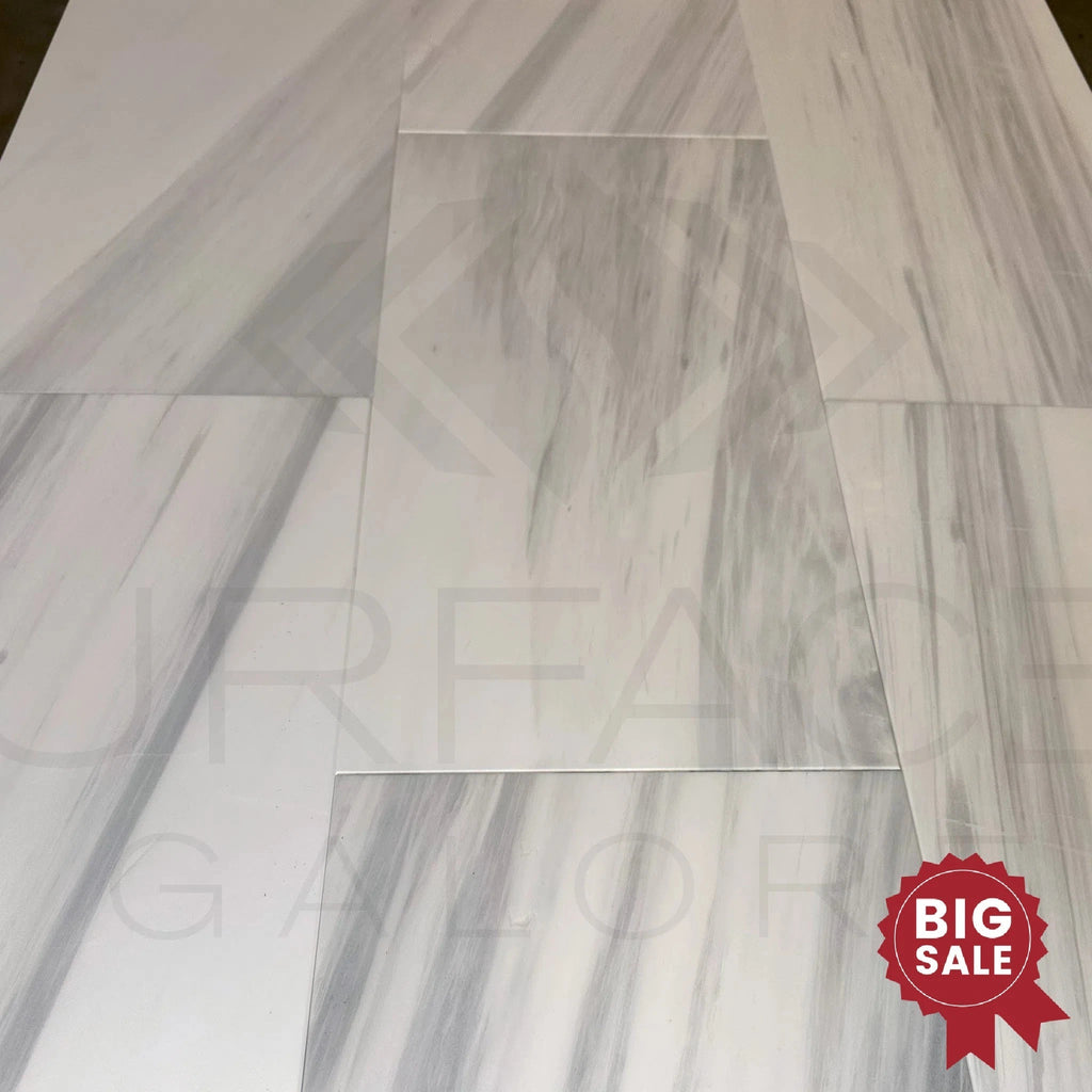 White Dolomite with Gray Light 12X24 Polished Tile 180 Sq.Ft. - Discounted, Marble/Travertine Clearance Sale - SurfacesGalore