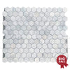 White Marble (Bianco Venato) 2 inch Hexagon Honed Mosaic Tile 45 Sq.Ft. - Discounted, Marble/Travertine Clearance Sale - SurfacesGalore