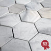 White Marble (Bianco Venato) 2 inch Hexagon Honed Mosaic Tile 45 Sq.Ft. - Discounted, Marble/Travertine Clearance Sale - SurfacesGalore