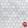 White Marble (Bianco Venato) 2 inch Hexagon Honed Mosaic Tile 45 Sq.Ft. - Discounted, Marble/Travertine Clearance Sale - SurfacesGalore