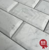 White Marble (Bianco Venato) 2X4 Deep - Beveled Honed Brick Mosaic Tile 55 Sq.Ft. - Discounted, Marble/Travertine Clearance Sale - SurfacesGalore