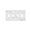 Carrara White Marble 4 Gang TOGGLE Switch Wall Plate/Cover Plate/Switch Plate