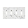 Carrara White Marble 4 Gang TOGGLE Switch Wall Plate/Cover Plate/Switch Plate