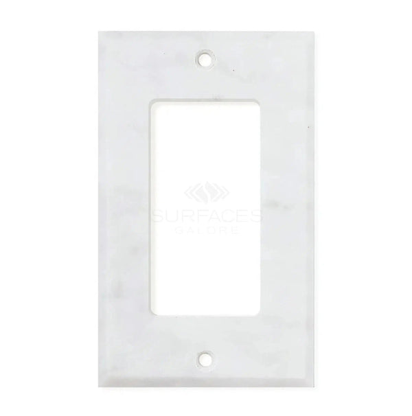 White Marble (Meram Blanc) Single ROCKER Plate Switch Wall Plate